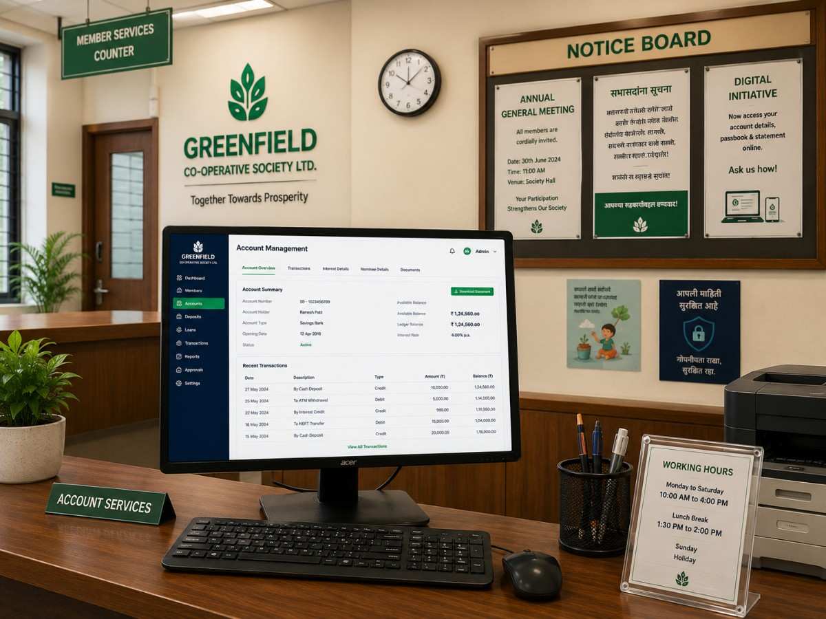 Cooperative society using SITS management software on desktop