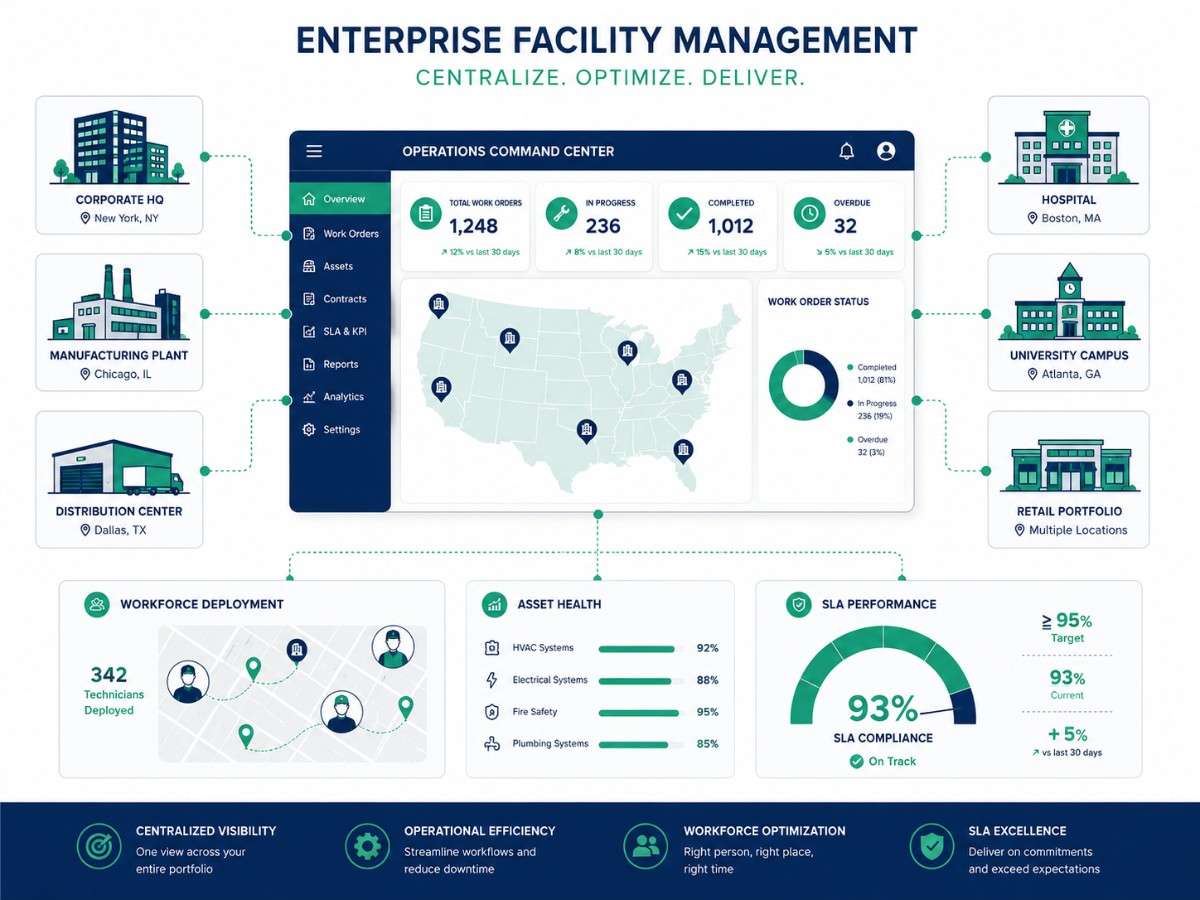Commercial building housekeeping software