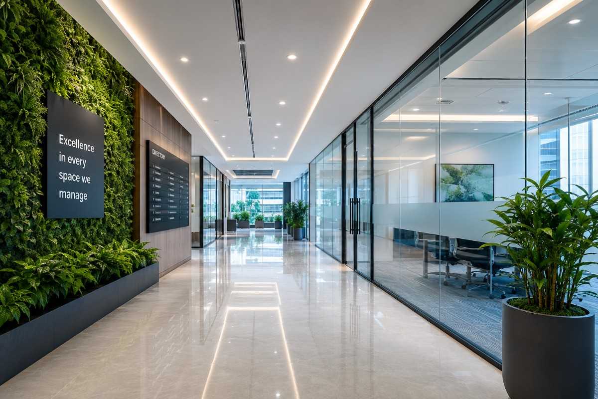 Clean modern office building managed with SITS software