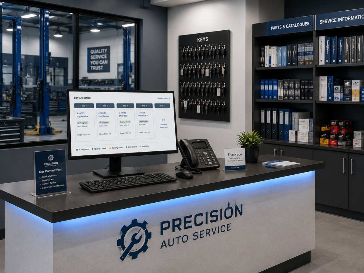 Auto workshop using SITS management software