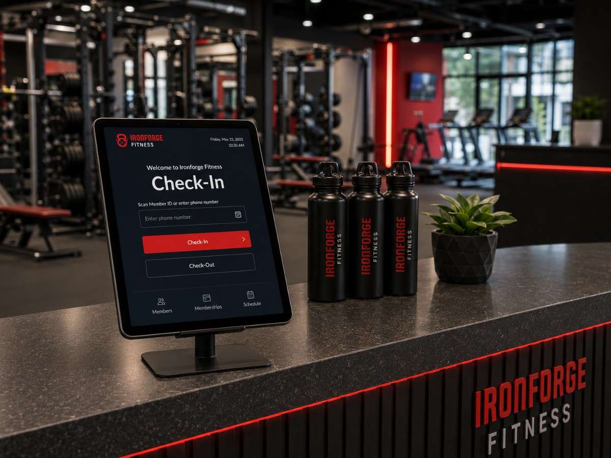 Gym using SITS management software on tablet