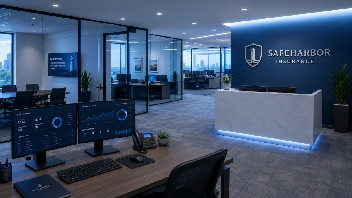 Insurance agency management software dashboard