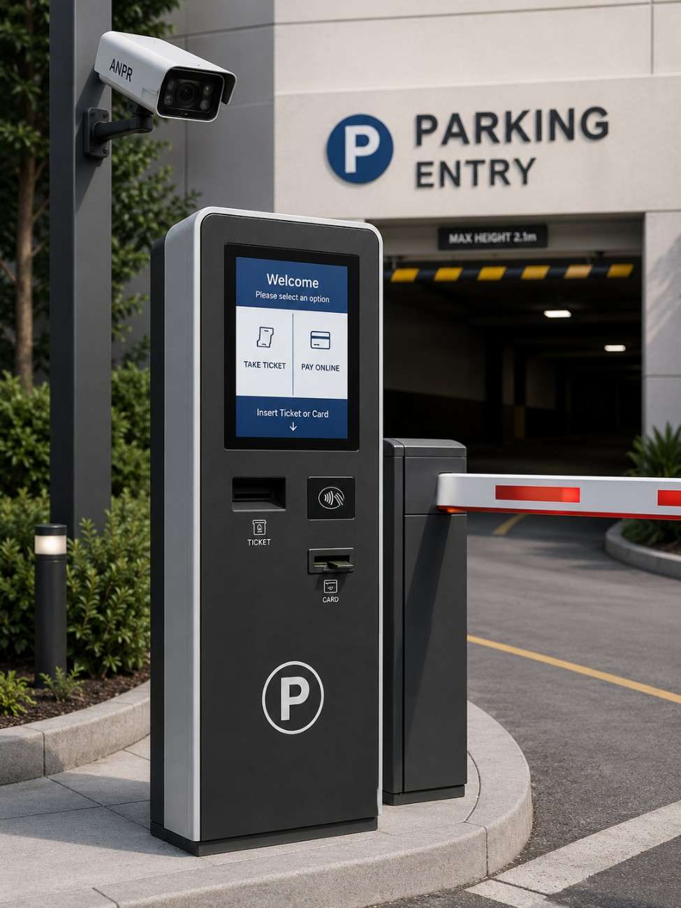 Parking software interface on kiosk