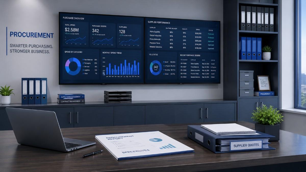 Procurement management software dashboard