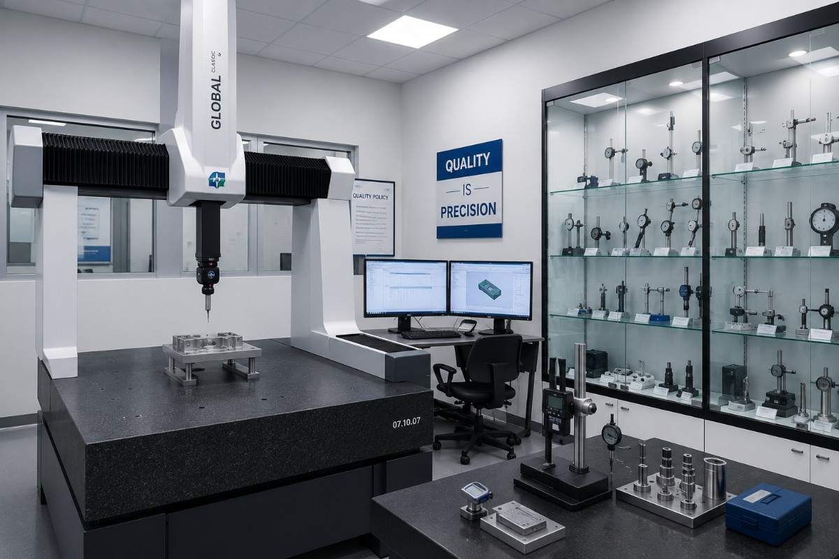Quality inspection area with QMS system