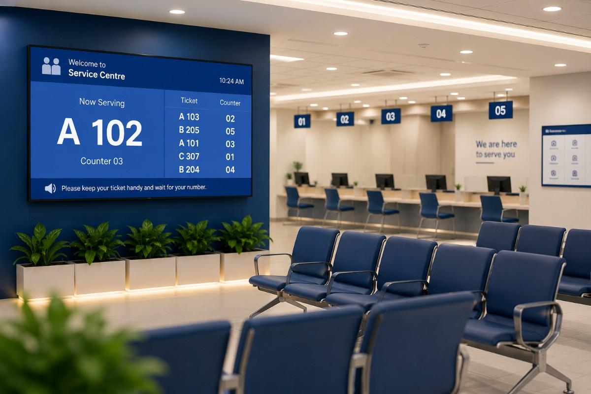 Organised service centre with SITS queue system