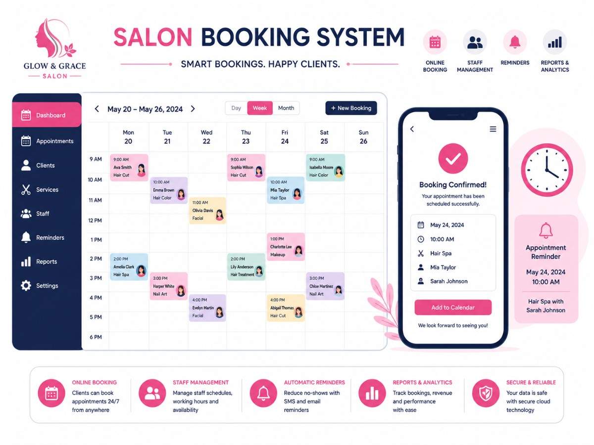 Salon booking system project