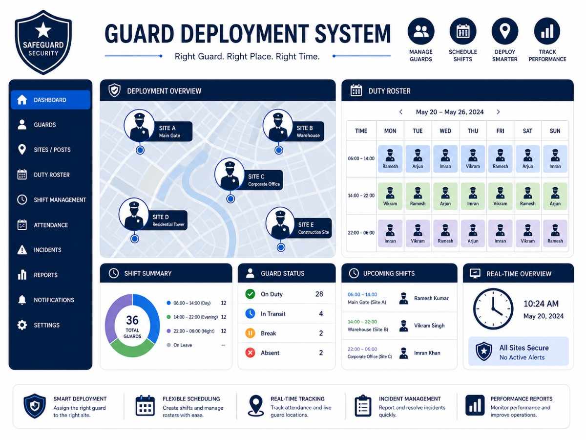 Guard deployment scheduling project