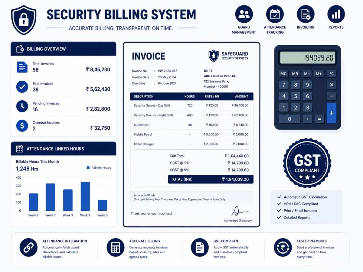 Security agency billing system