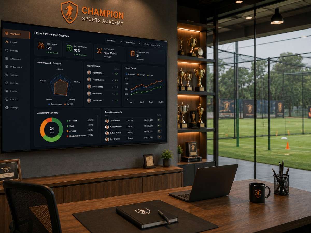Sports academy using SITS management software on tablet