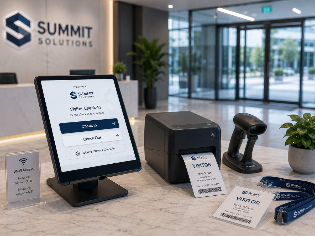 Reception desk using SITS visitor management system