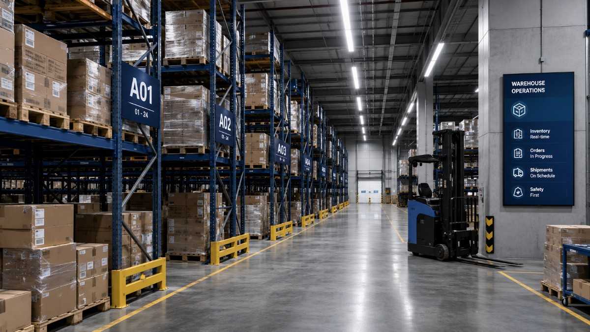 Warehouse management system software dashboard