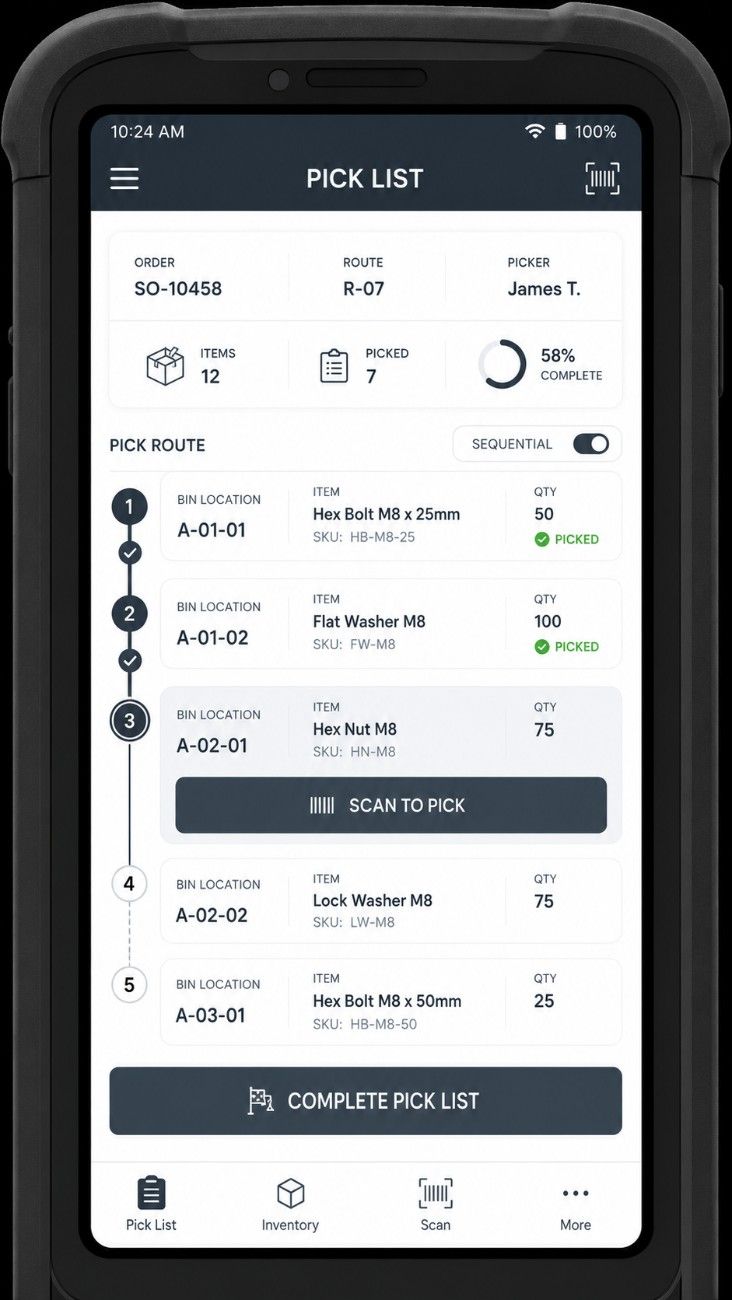 Pick-pack-ship workflow interface