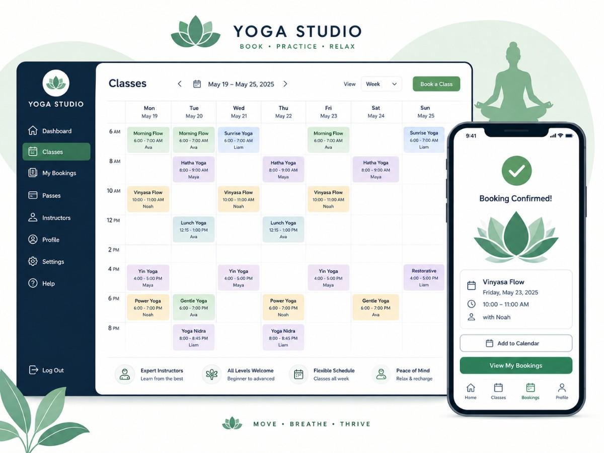 Yoga class scheduling system project