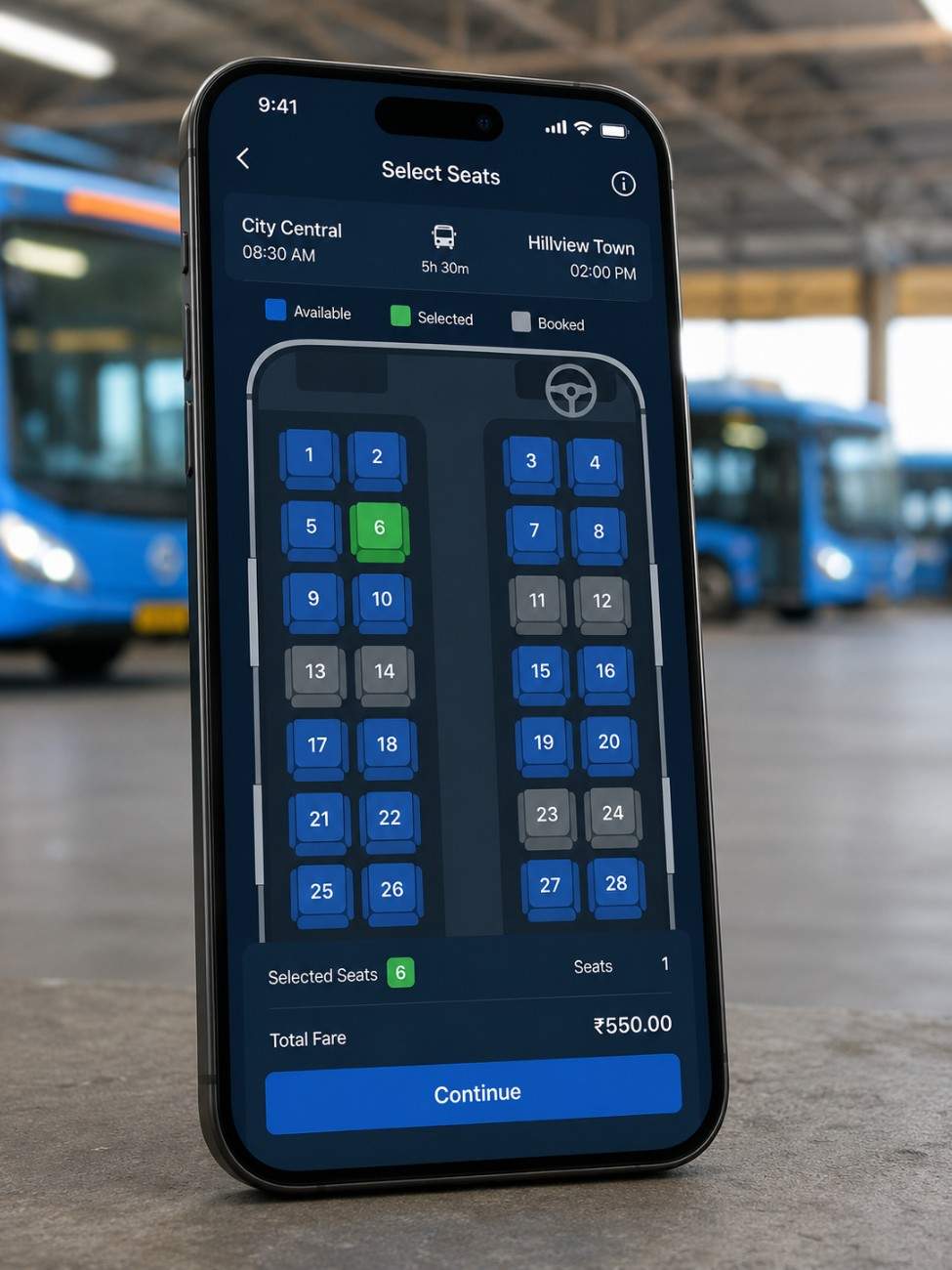 Bus booking software on mobile