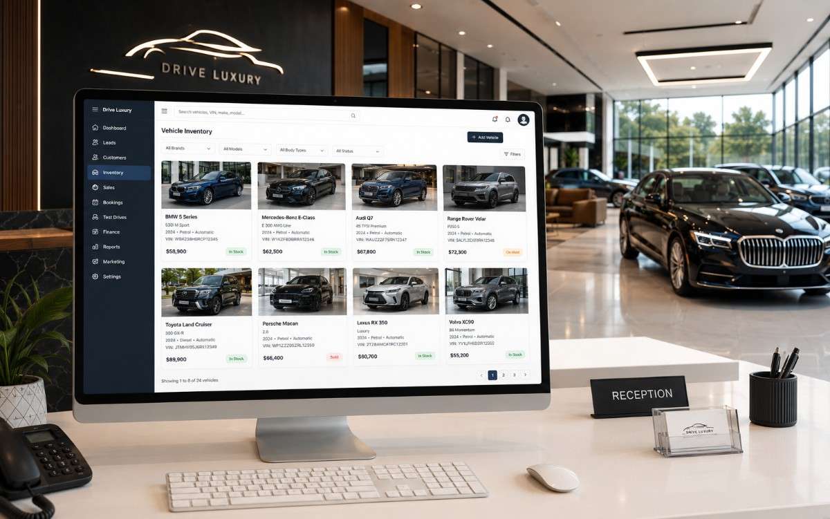 Car showroom using SITS dealership software
