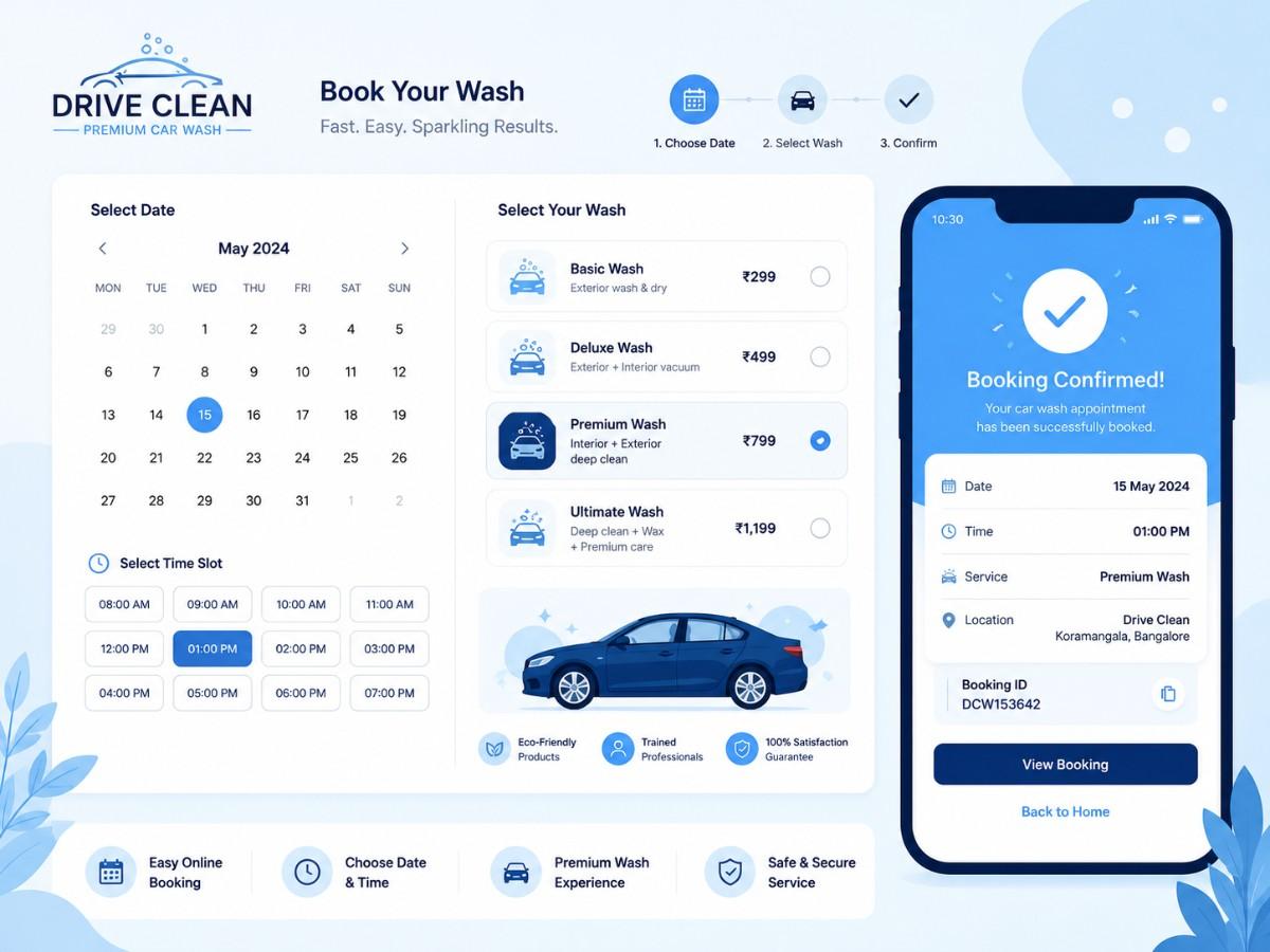 Car wash booking system project