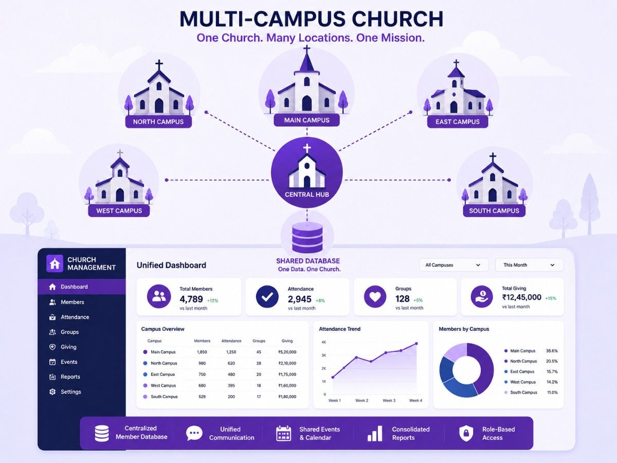 Multi-campus church software
