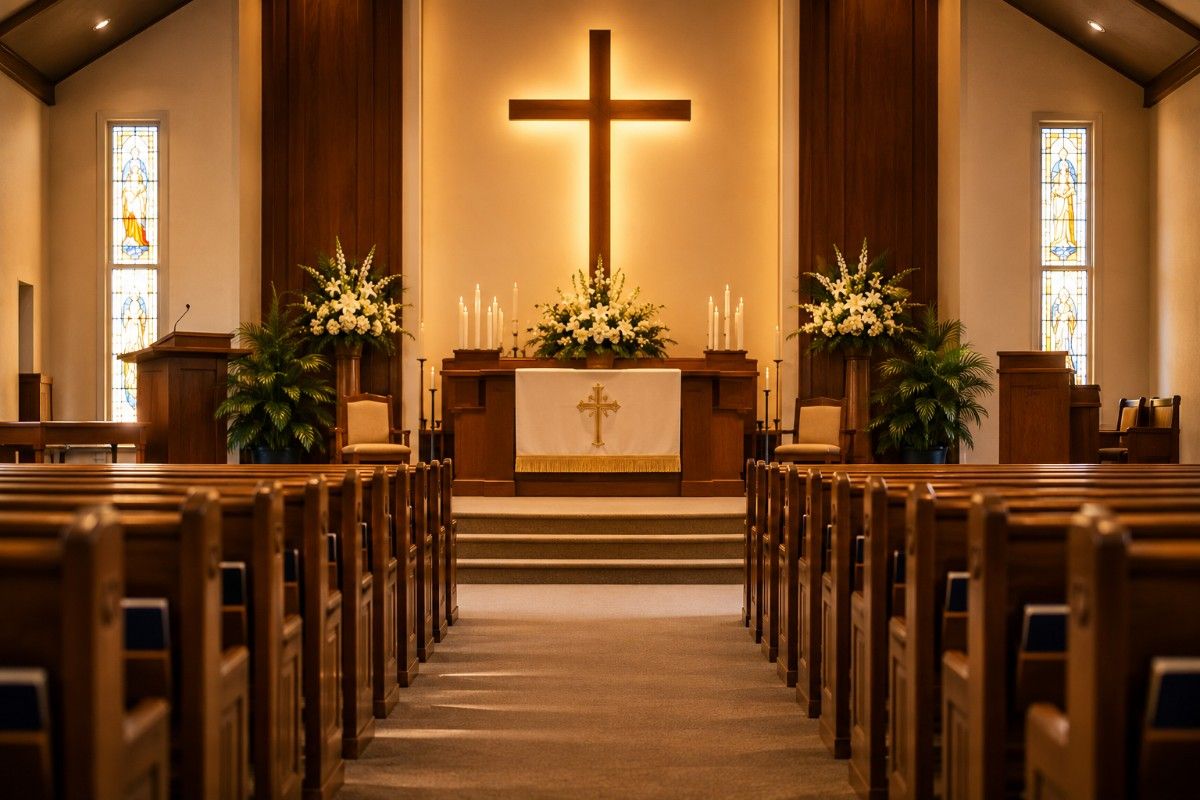 Church interior with SITS management software