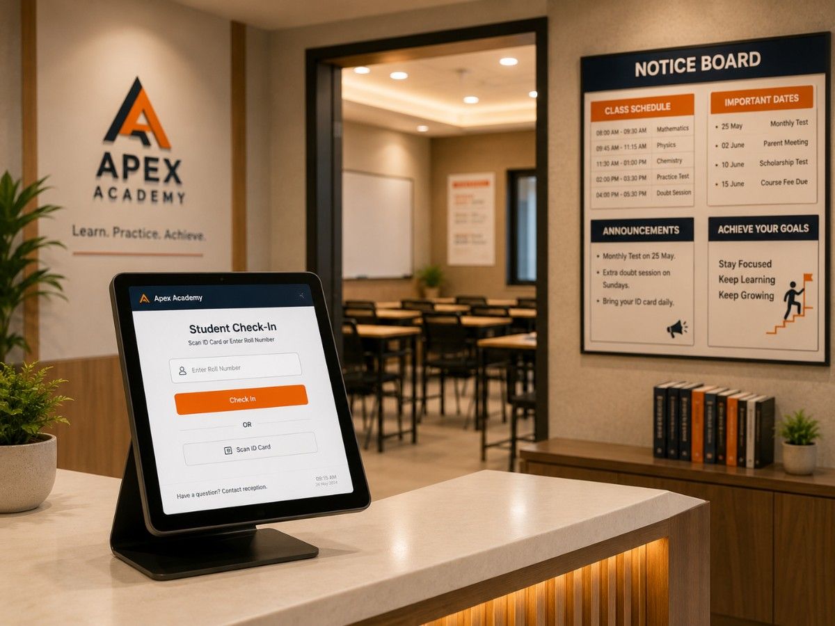 Coaching institute using SITS management software on tablet