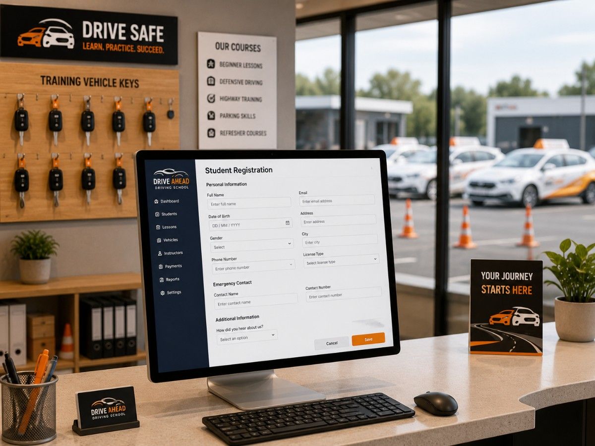 Driving school using SITS management software