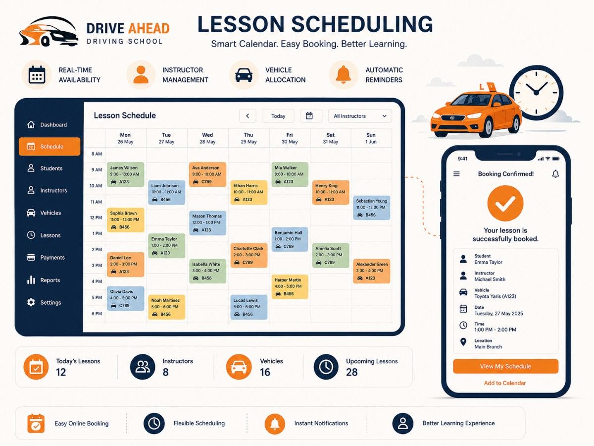 Driving lesson scheduling project