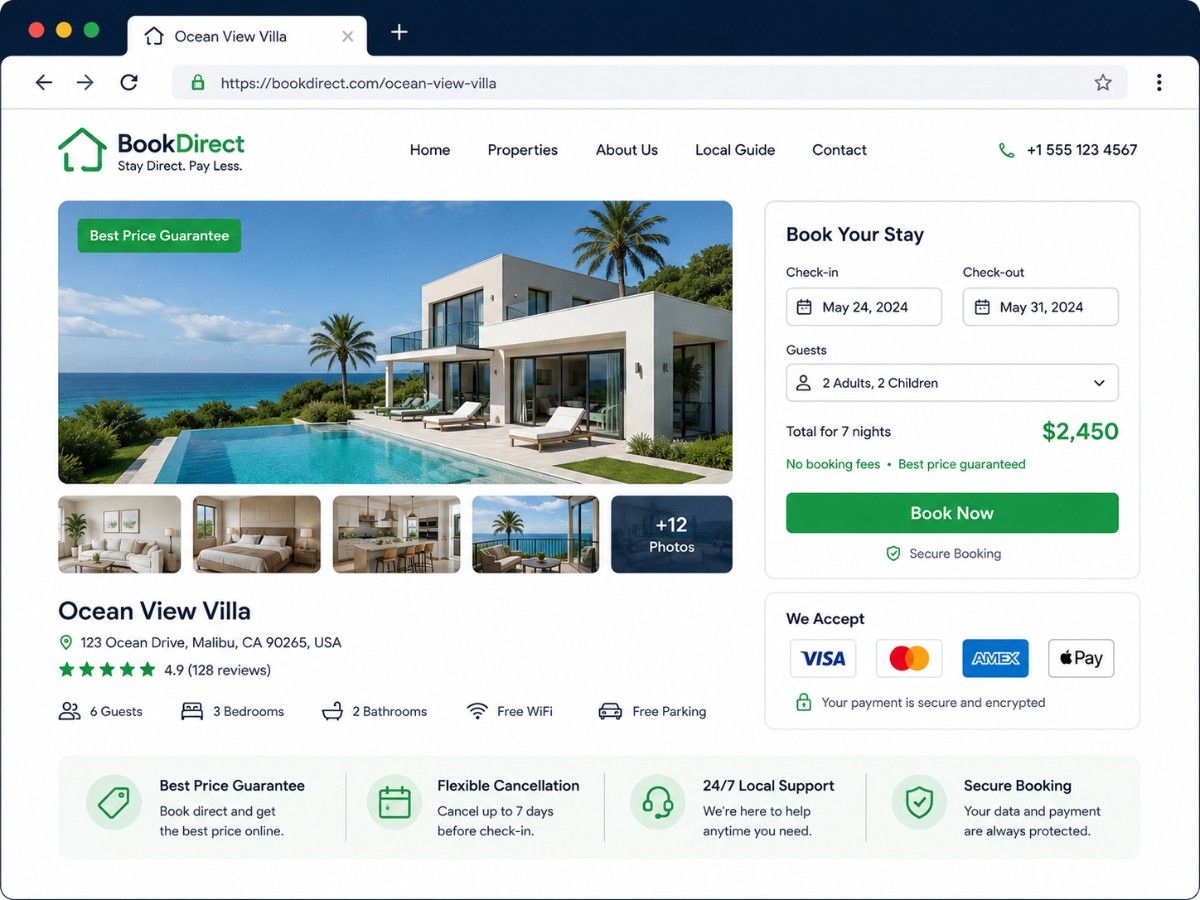 Direct booking website project