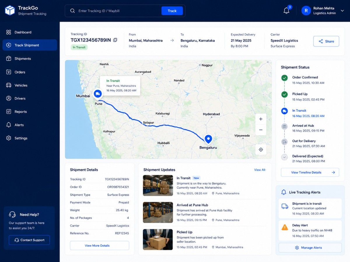 Customer tracking portal