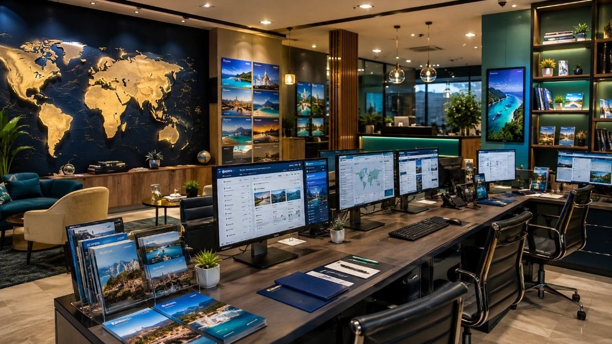 Travel agency software dashboard overview