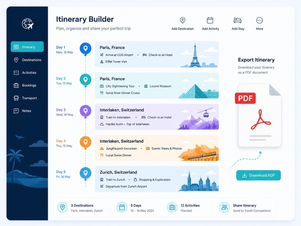 Tour itinerary builder project